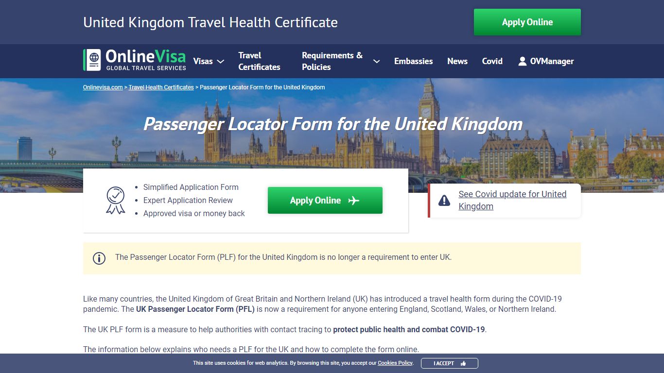 UK Passenger Locator Form | Onlinevisa.com